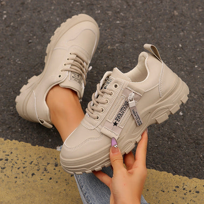 Sara | Orthopedic Lace-up Sneakers With Side-Zipper Design