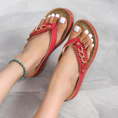 OrthoCare Wedge Sandals With Chain - Unique Retro Style