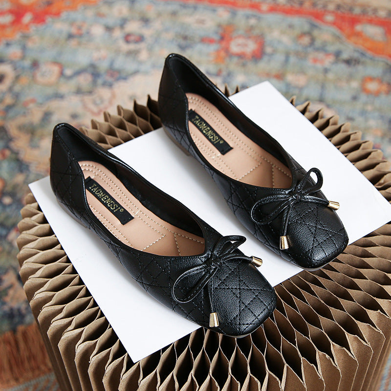Orthopedic Quilted Ballet Flats – Soft Comfort Slip-On Everyday Dress Shoes