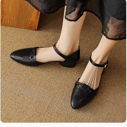 OrthoCare Chunky Heel Sandals - Closed Toe Comfort