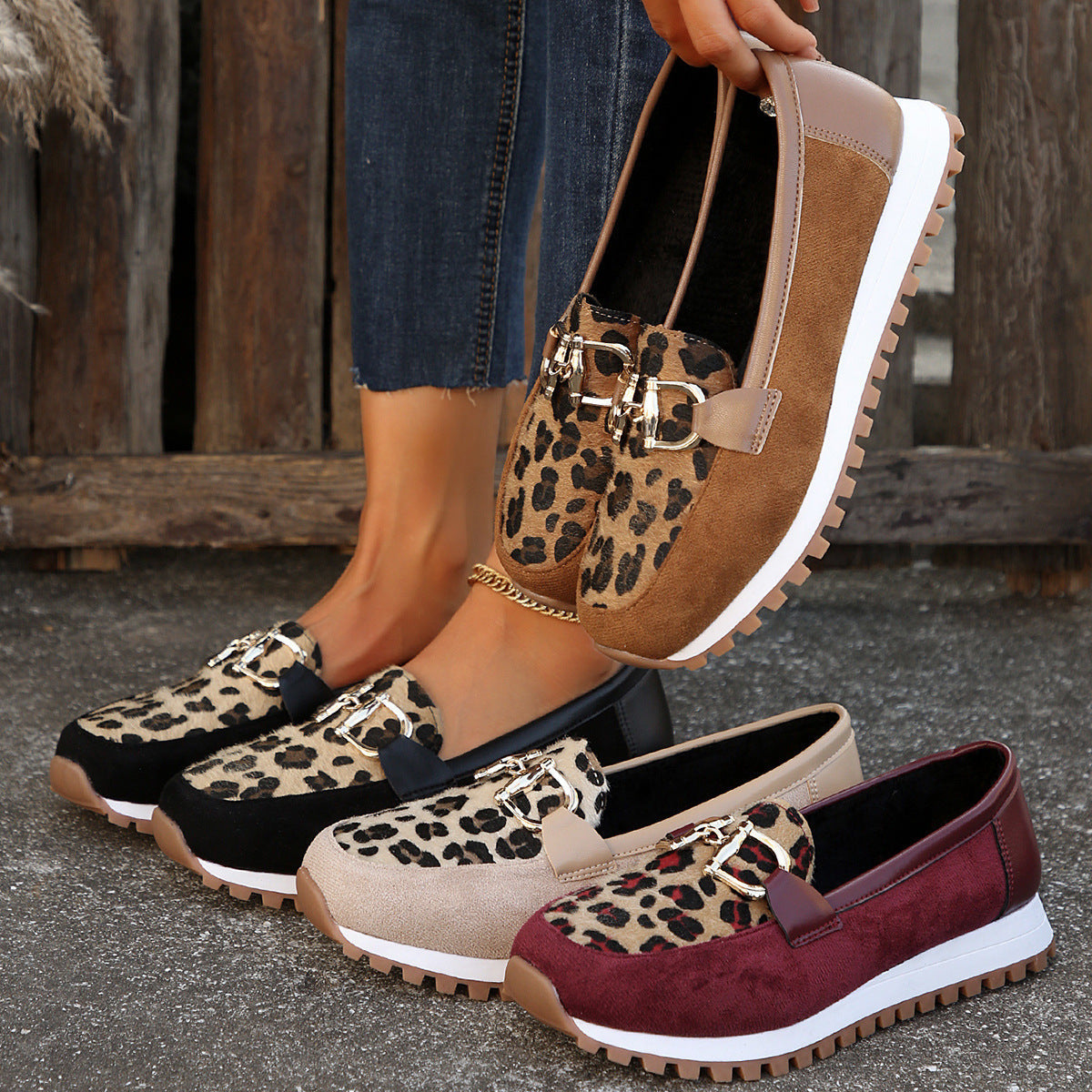 Isabeau | Women’s Orthopedic Leopard Print Slip-On Sneakers