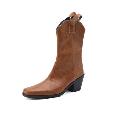 OrthoCare Square-Toe Boots - Chunky Heel Comfort