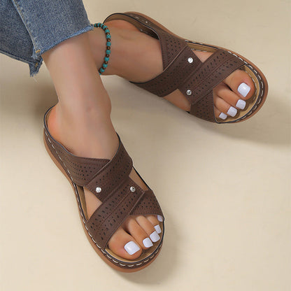 OrthoCare Wedge Sandals - Non Slip Summer Comfort