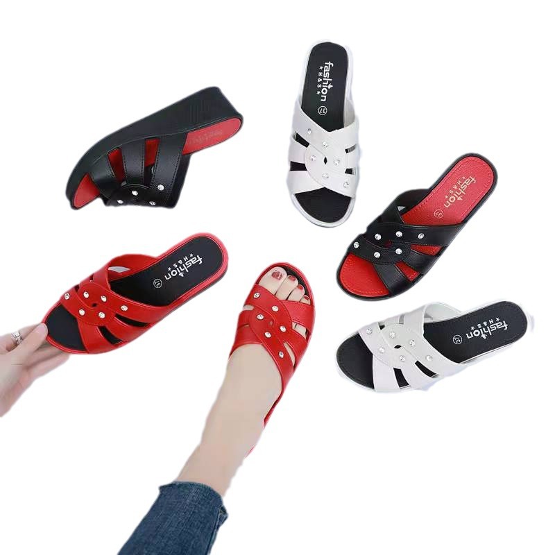 Serenella | Women’s Orthopedic Studded Cross Strap Comfort Slide Sandals