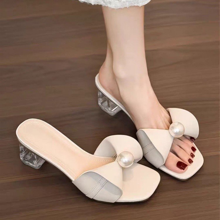 Corisande | Women’s Orthopedic Pearl Clear Heel Slide Sandals
