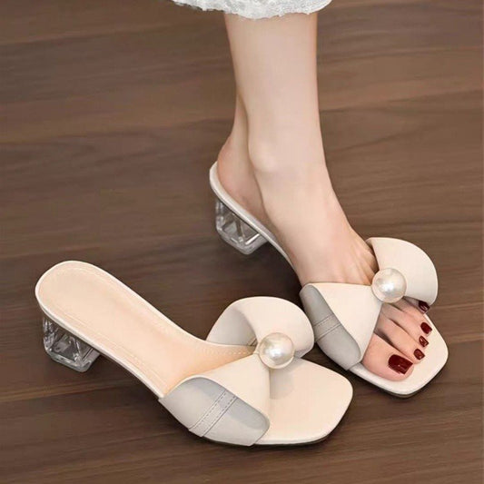 Corisande | Women’s Orthopedic Pearl Clear Heel Slide Sandals