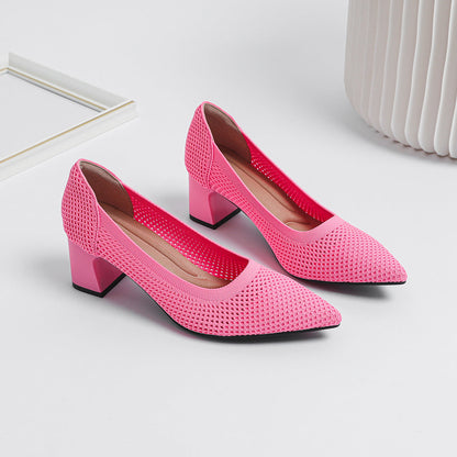 Quincy | Women’s Orthopedic Woven Pointed Toe Block Heel Pumps