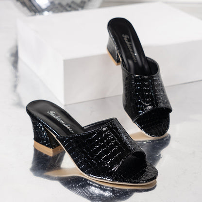 OrthoCare Snake Print Open Heel Sandals - Unique Elegance