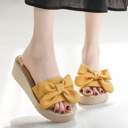 Xylissa | Women’s Orthopedic Bow Knot Platform Slide Sandals