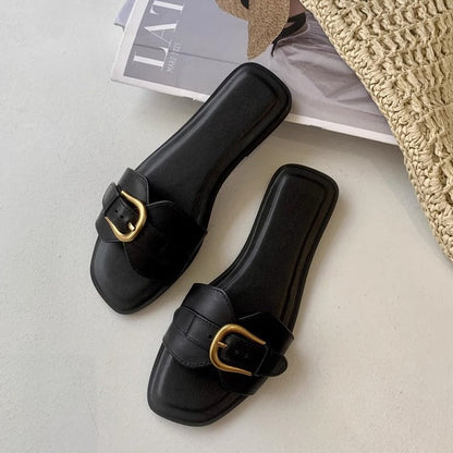 Solene | Women’s Orthopedic Buckle Strap Slide Sandals