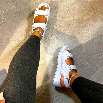 Saphira | Women’s Orthopedic Double Buckle Platform Gladiator Sandals