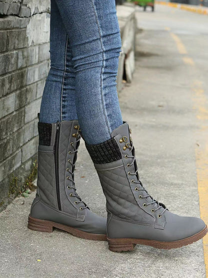Anna | Orthopedic Quilted Lace-Up Winter Boots