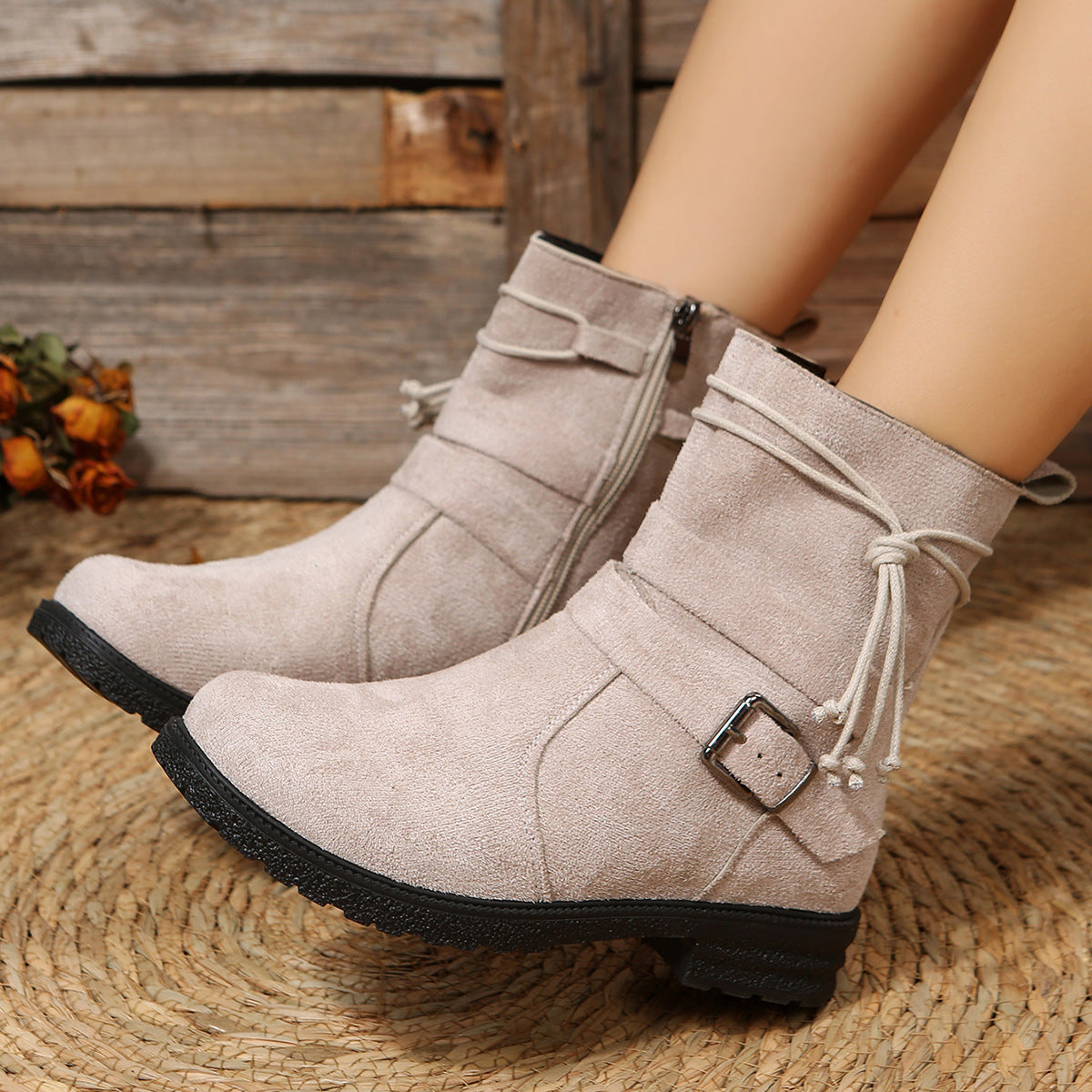 OrthoCare Short Boots - Side Zipper, Low Heel