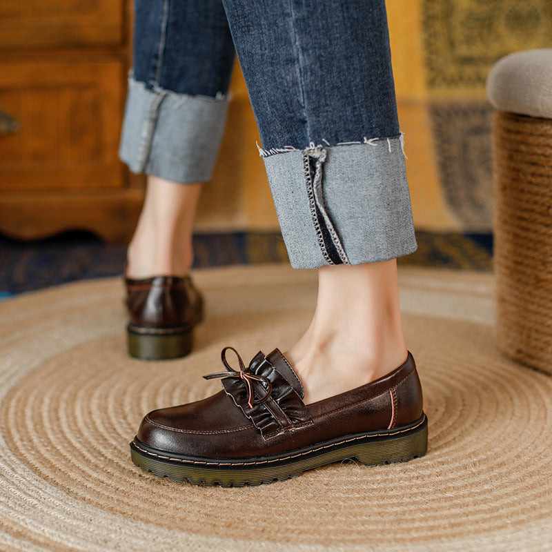OrthoCare Leather Loafers - Chunky Heel Comfort