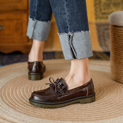 OrthoCare Leather Loafers - Chunky Heel Comfort