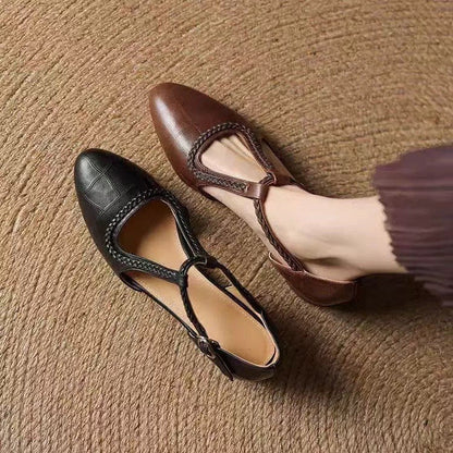 Sandy | Orthopedic Soft Leather Pointed Cross-strap  Shoes