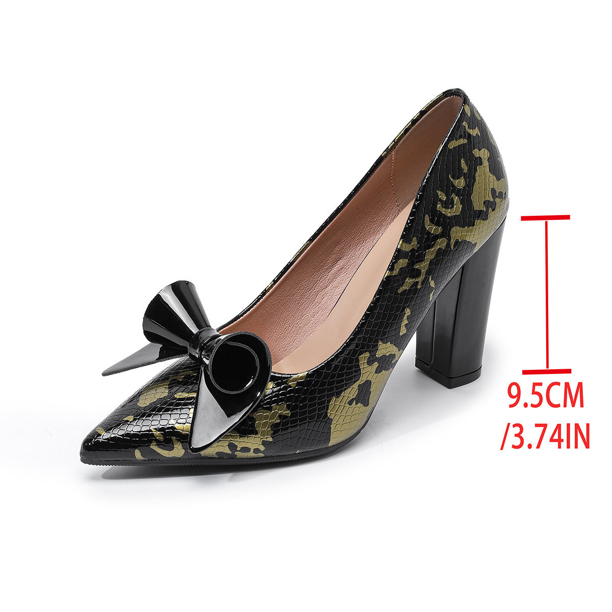 Haisley | Women’s Orthopedic Floral Bow Pointed Toe Block Heels