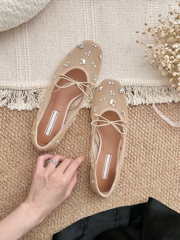 Orlisse | Women’s Orthopedic Crystal Embellished Ballet Flats