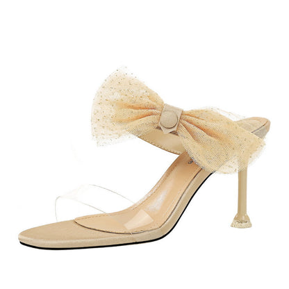 Alouette | Women’s Orthopedic Bow Accent Stiletto Mule Sandals