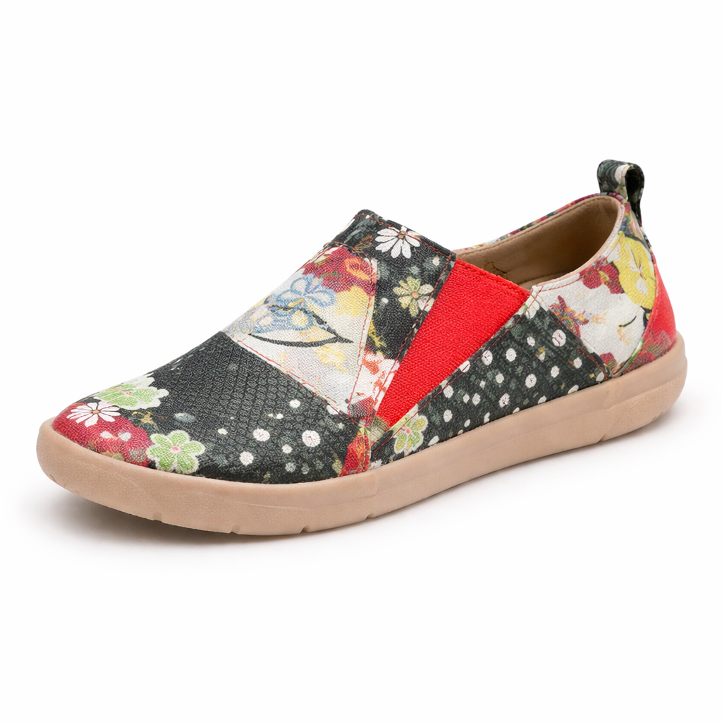 Orthopedic Patterned Slip-On Sneakers – Lightweight Breathable Comfort Walking Shoes