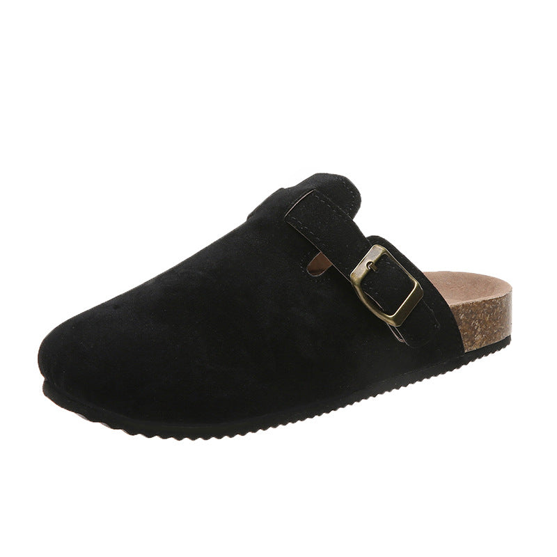 OrthoCare Women’s Suede Clog Sandals – Adjustable Buckle Comfort Slides