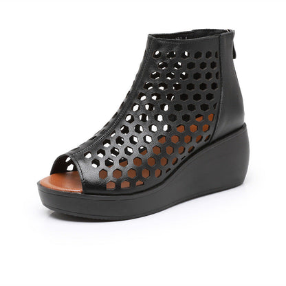 Alex | Orthopedic Women’s Perforated Peep-Toe Wedge Shoes