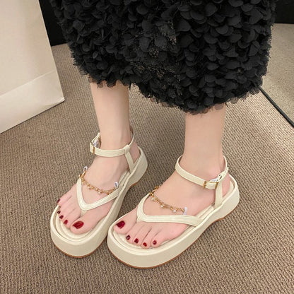 Uvella | Women’s Orthopedic Rhinestone Platform Toe Ring Sandals