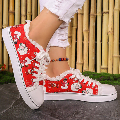 Noella | Orthopedic Holiday Santa Claus Patterned Sneakers