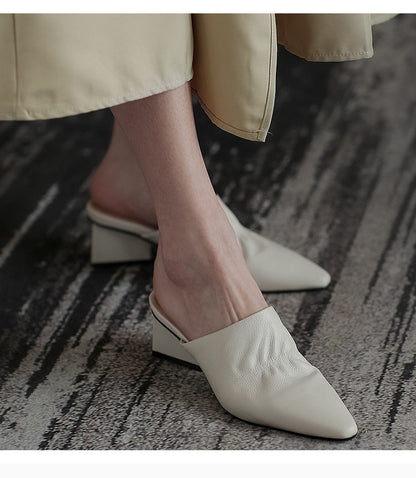 Bhavya | Women’s Orthopedic Pointed Toe Low Heel Mule Pumps