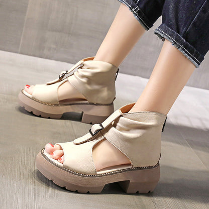 Tianae | Women’s Orthopedic Vintage Peep Toe Ankle Bootie Sandals