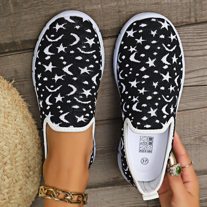 Orthopedic Patterned Slip-On Sneakers – Lightweight Breathable Comfort Walking Shoes