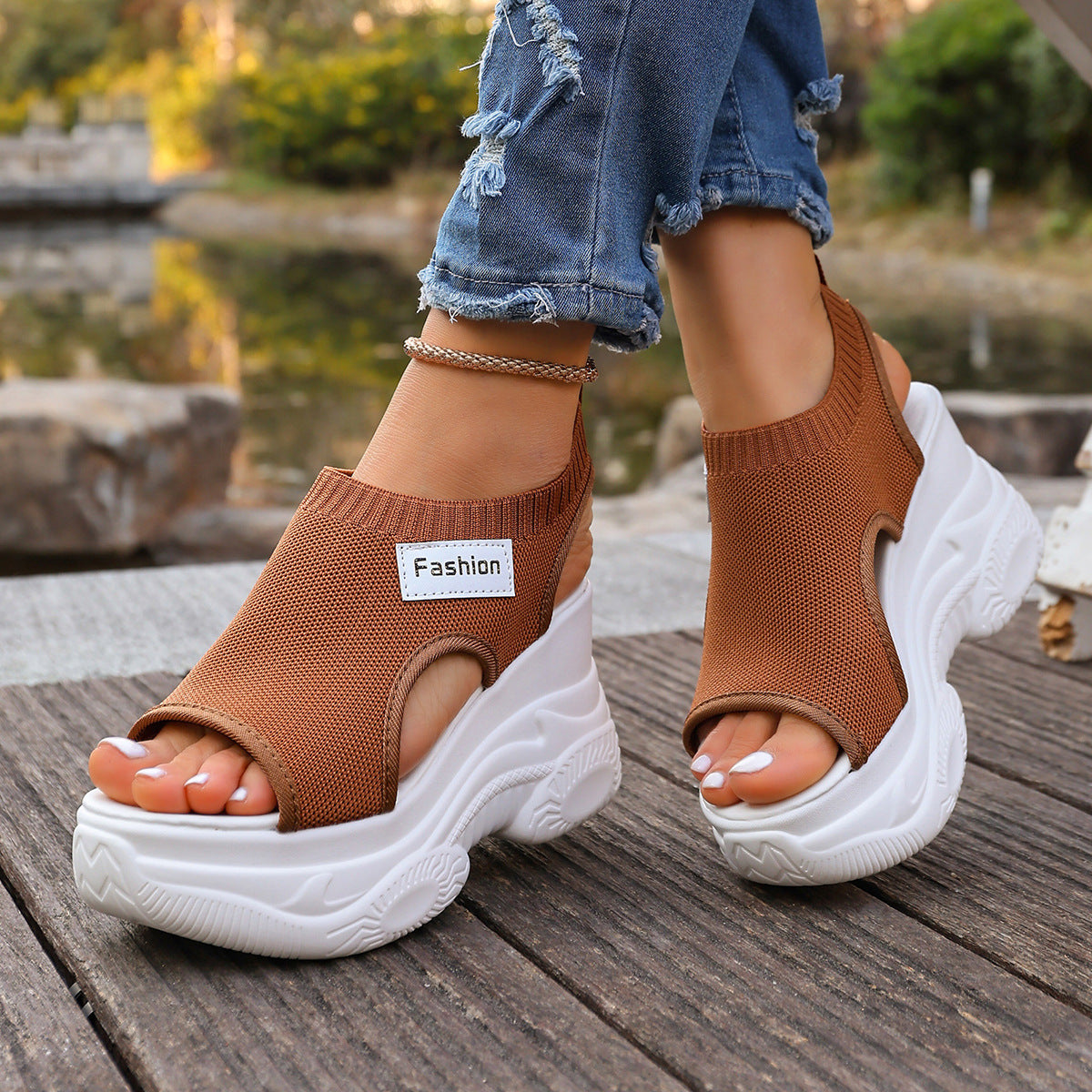 Galilea | Women’s Orthopedic Platform Knit Wedge Sandals