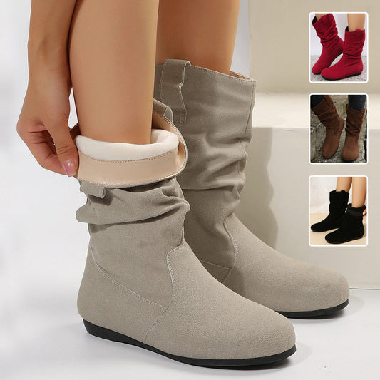 OrthoCare Suede Mid-Calf Boots - Winter Warmth