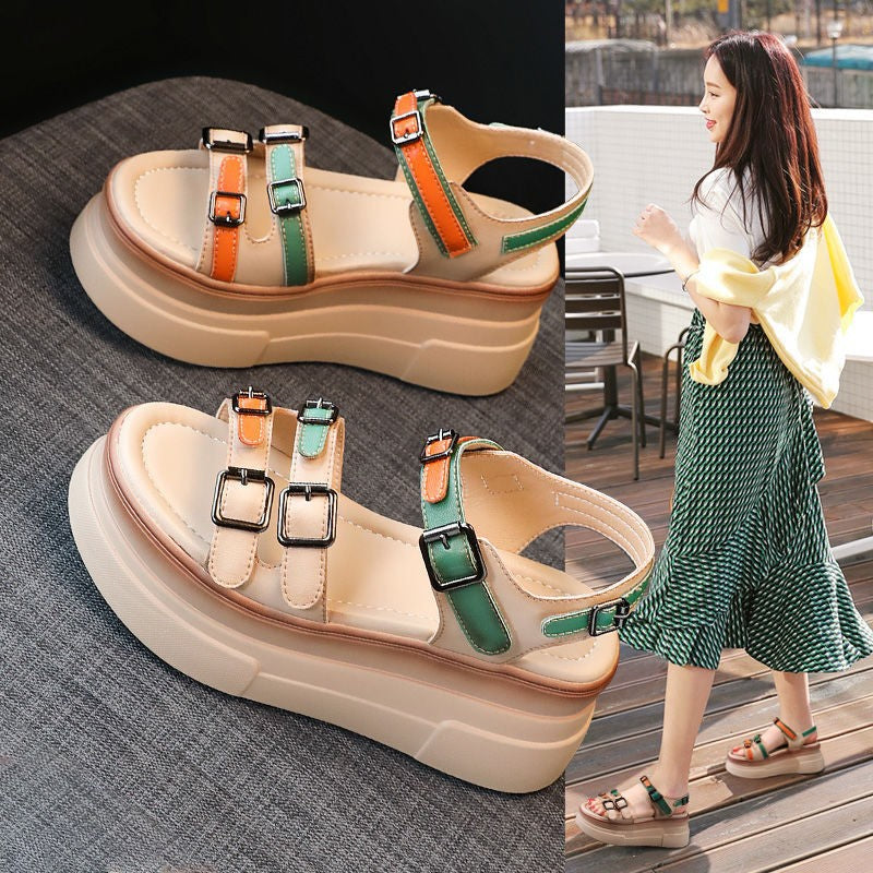 Sybella | Women’s Orthopedic Colorblock Platform Sandals