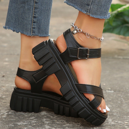 Tivona | Women’s Orthopedic Cross Strap Platform Sandals