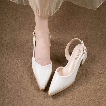 Paolina | Women’s Orthopedic Pointed Toe Slingback Block Heel Pumps