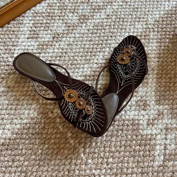 Avielle | Women’s Orthopedic Rhinestone Mesh Slip-On Sandals