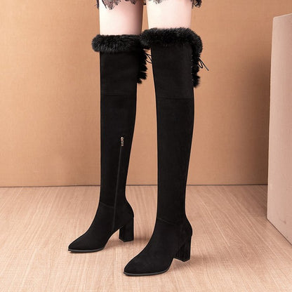 OrthoCare Stretch Boots - Velvet Thick Heel Comfort