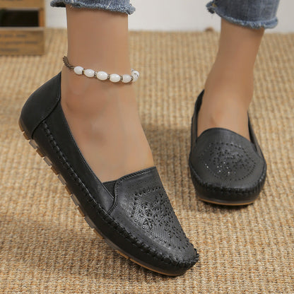 OrthoCare Casual Gommino Handmade Shoes In Solid Color