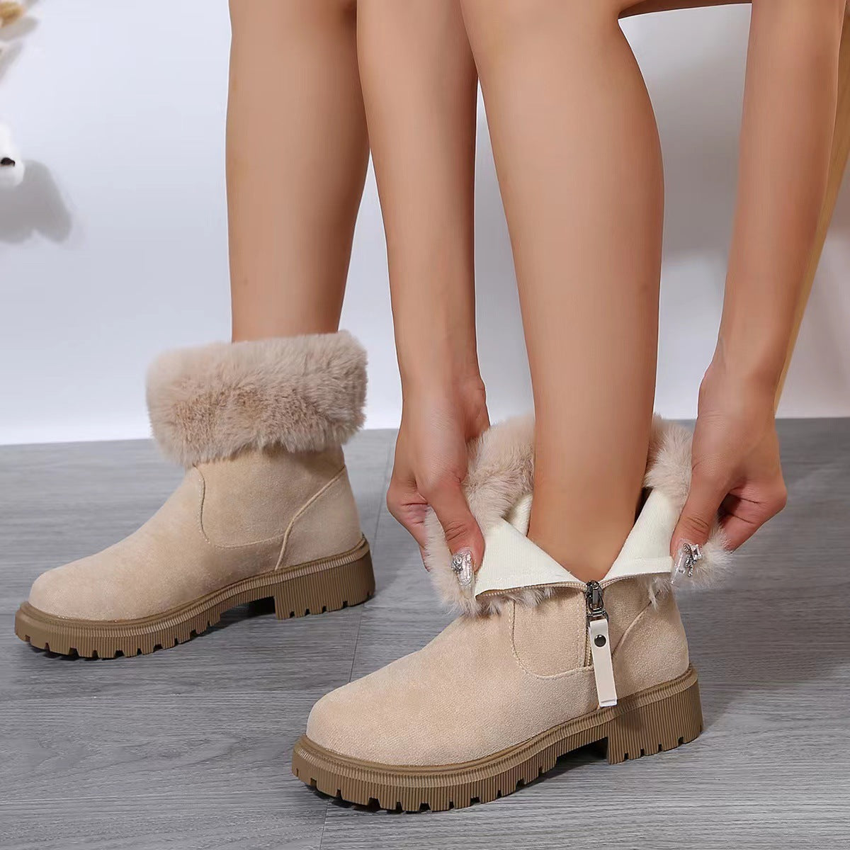 OrthoCare Plush Winter Boots - Side Zipper Comfort