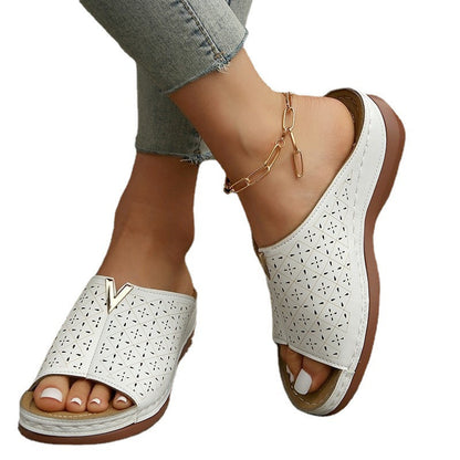 Waverly | Women’s Orthopedic Perforated Wedge Mule Sandals