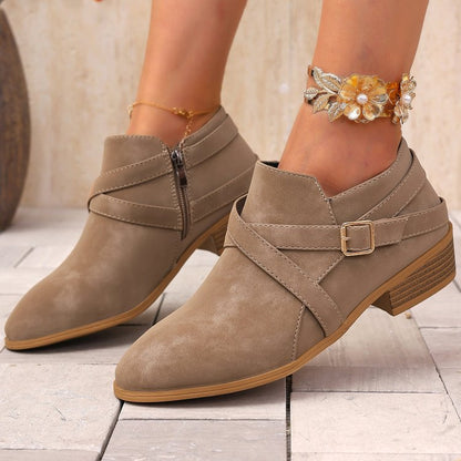 OrthoCare Leather Boots - Side Zipper & Cross Straps