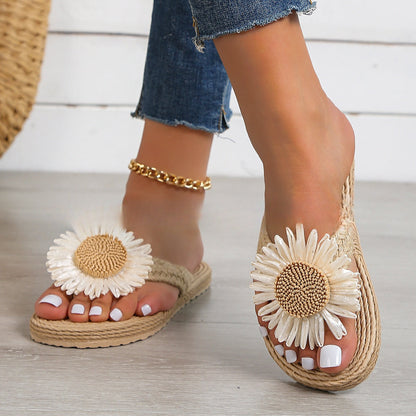 Umeira | Women’s Orthopedic Sunflower Espadrille Slide Sandals