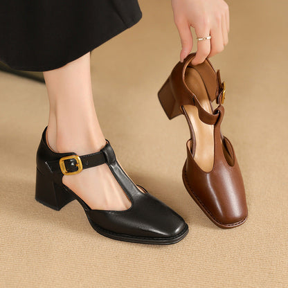 OrthoCare Square Toe Sandals - T-Buckle Comfort