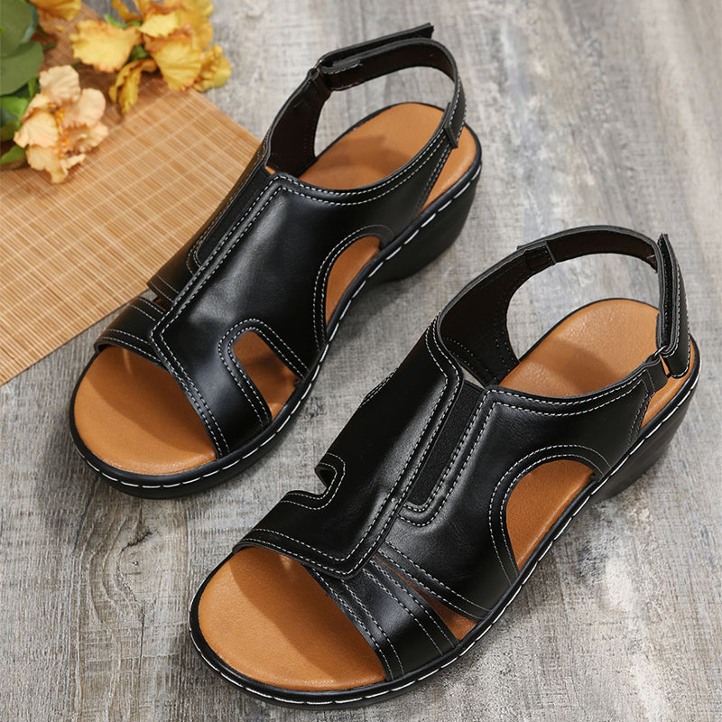 OrthoCare Ankle Strap Sandals - Chunky Heel Comfort