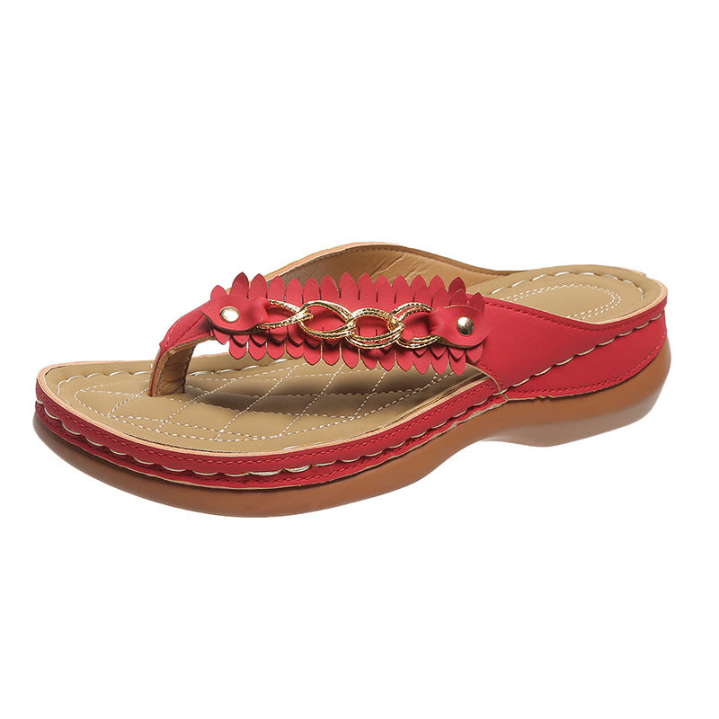 OrthoCare Wedge Sandals With Chain - Unique Retro Style