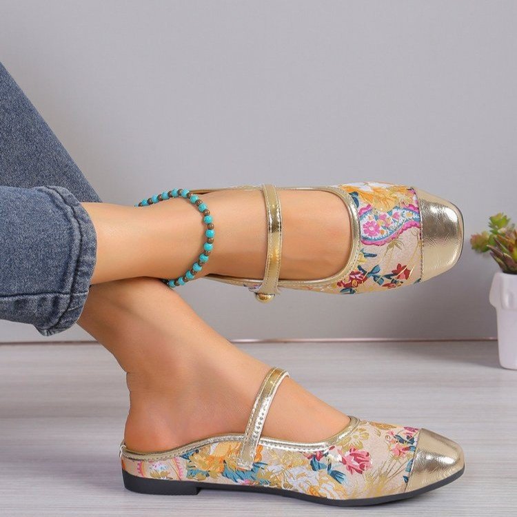 Petal | Women’s Orthopedic Floral Mary Jane Comfort Flats