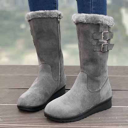 Minh | Orthopedic Faux-Fur Buckle Mid-Calf Winter Boots
