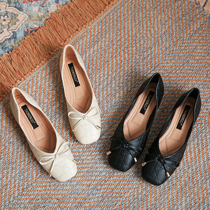 Orthopedic Quilted Ballet Flats – Soft Comfort Slip-On Everyday Dress Shoes
