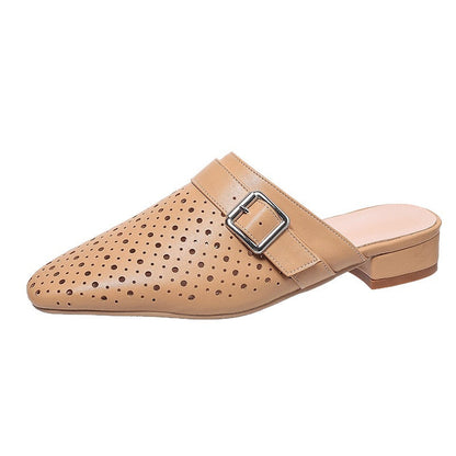 Hestia | Women’s Orthopedic Perforated Pointed Toe Mule Flats